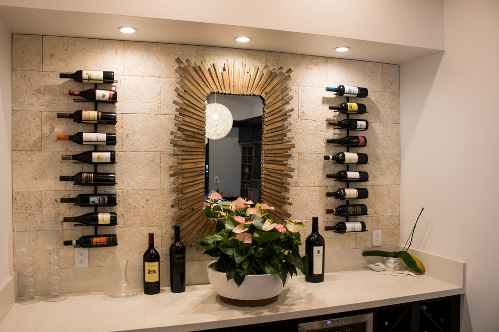 This is an example of a beach style wine cellar in Hawaii.