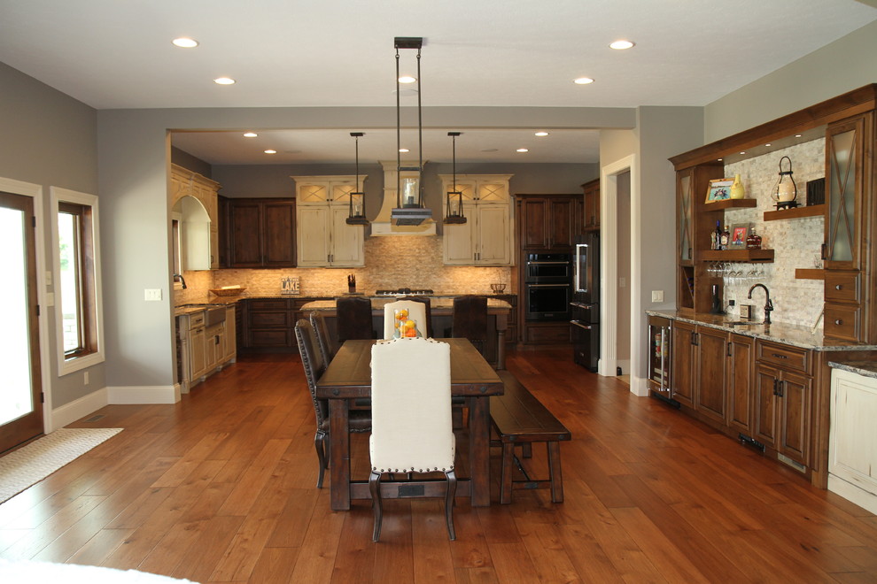 Example of a transitional dining room design in Indianapolis