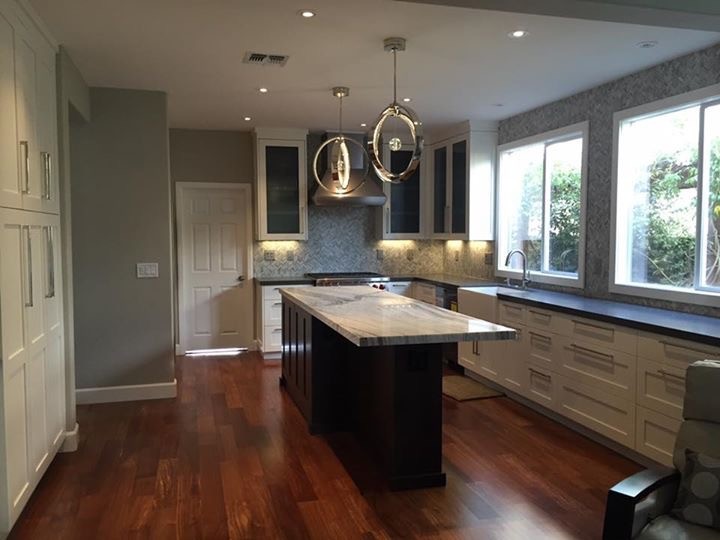 Example of a transitional kitchen design in Seattle