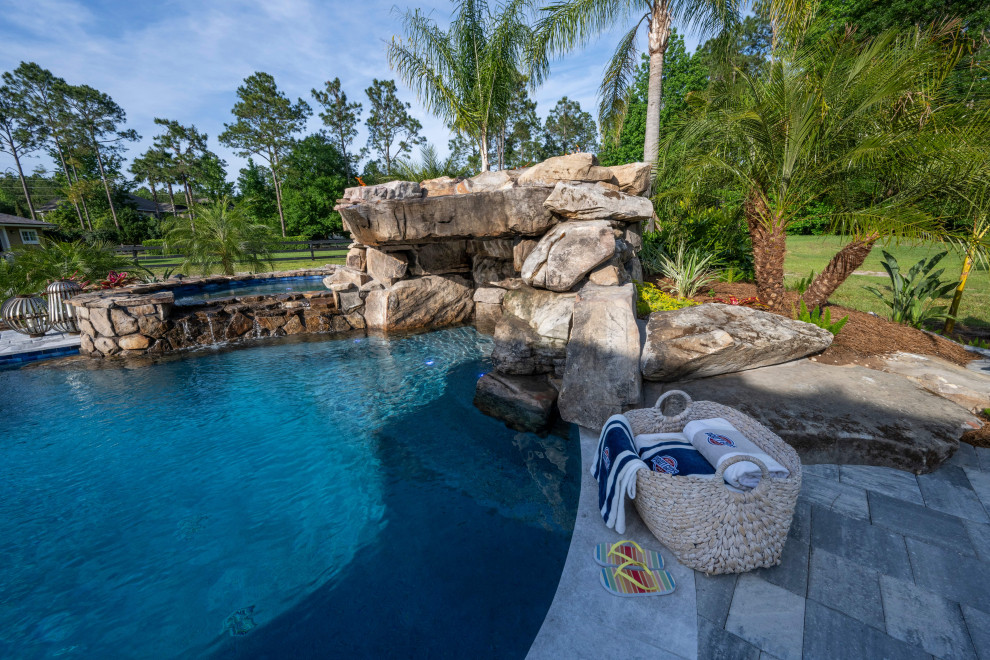 Pool - rustic pool idea in Jacksonville