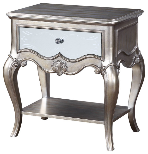 French Country Nightstand, Cabriole Legs With Carved Details, Antique ...