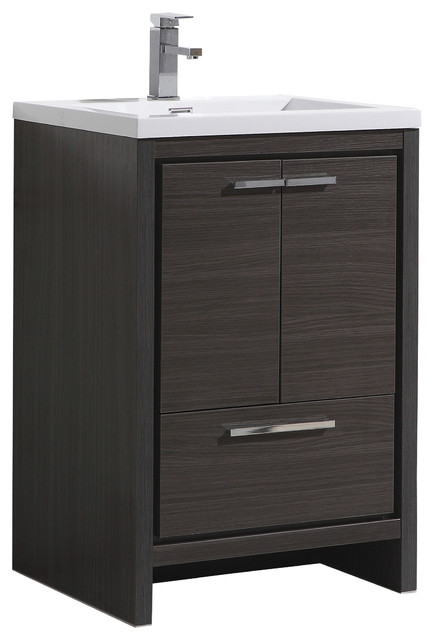 Alma-Allier Freestanding Vanity With Integrated Sink, Gray, 24"