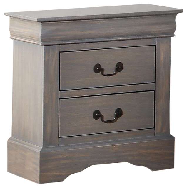 Acme Louis Philippe lll Nightstand, Gray 25503 ...