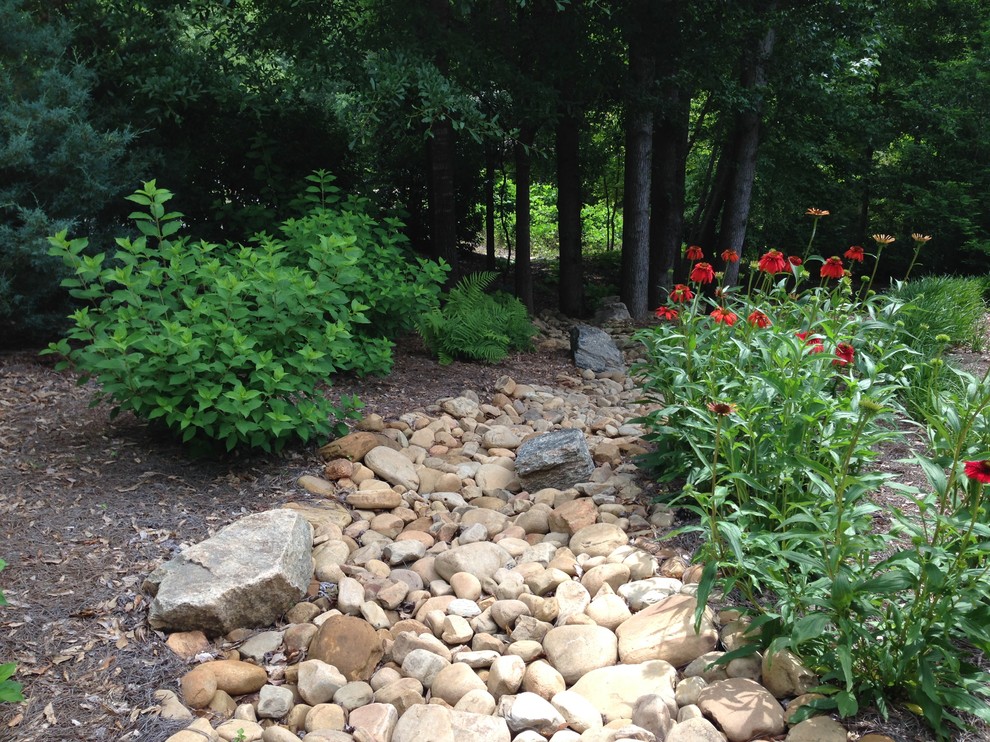 Photo of a rustic full sun side yard landscaping.