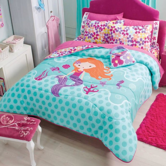 Mermaid Comforter Set Beach Style Kids Bedding By Vianney Mermaid Comforter Set Twin