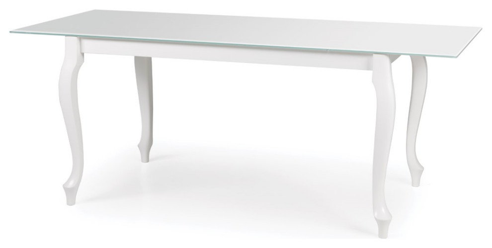 PALMETTO Glass Top Extendable Dining Table Traditional Dining