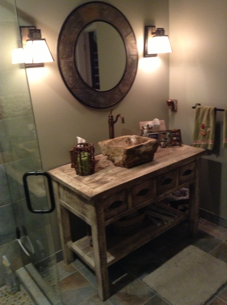 Example of a farmhouse bathroom design in Other