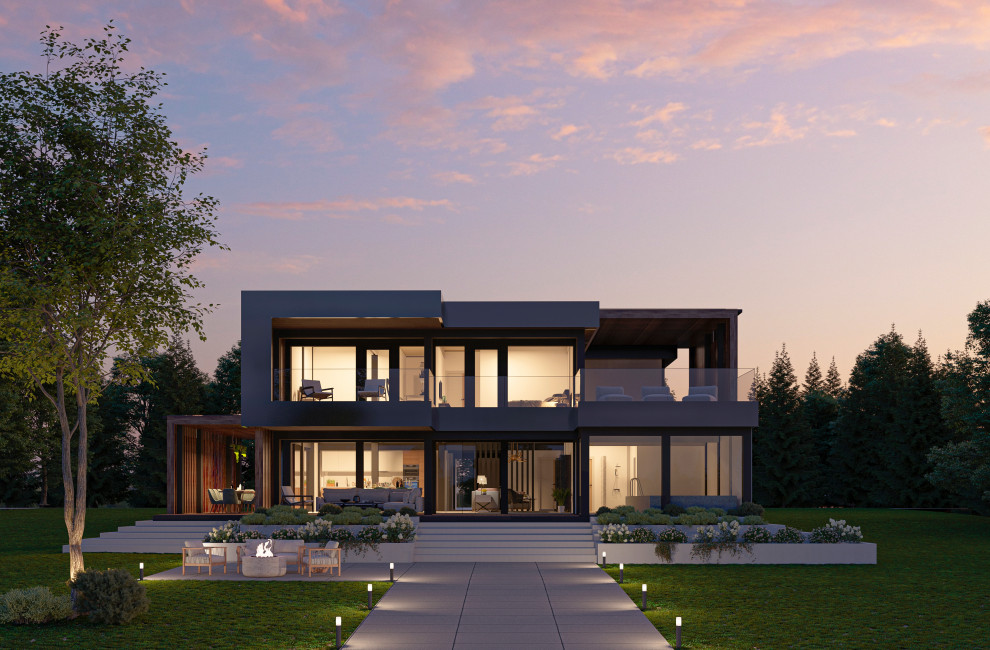 Дом в стиле хайтек по проекту Даймонд-Бей 390м²