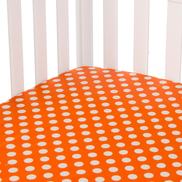 Calliope Fitted Sheet Orange Dot Contemporary Fitted Crib