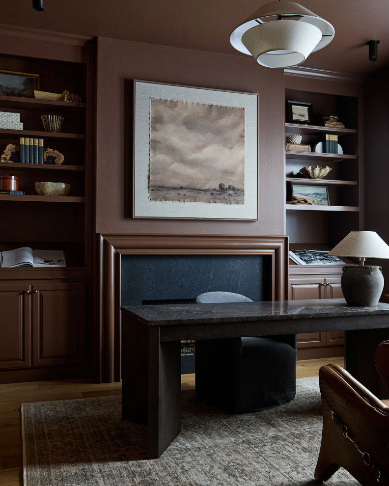 Example of a cottage home office design in Oklahoma City