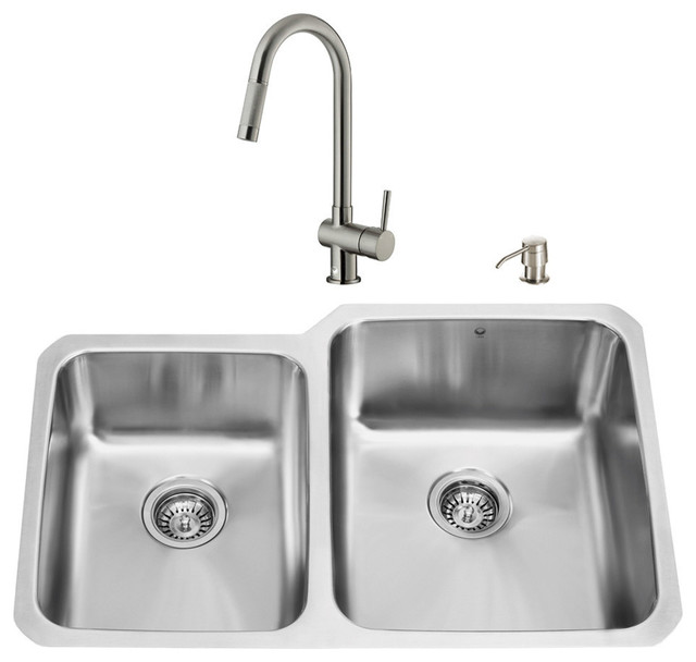 Vigo All One 32 Undermount Stainless Steel Kitchen Sink And Faucet Set