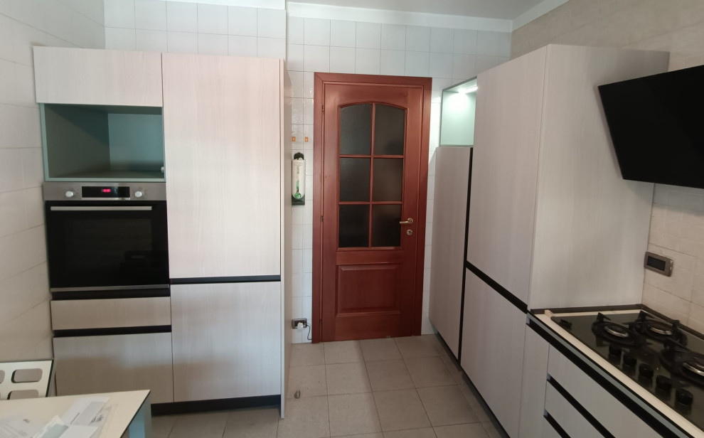 Restyling Cucina Ante Olmo Crudo e Verde Acqua