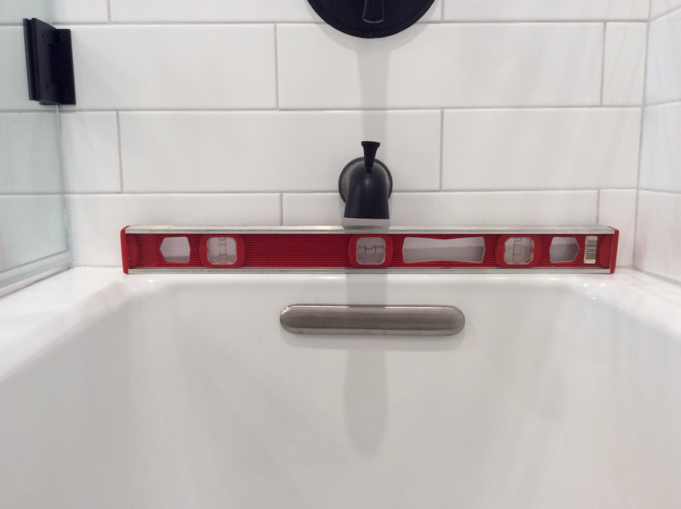 uneven tub installation