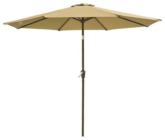 LAGarden 9’ UV50+ Fade Resistant Patio Umbrella 8 Rib Crank Tilt