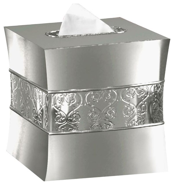 silver glitter tissue box