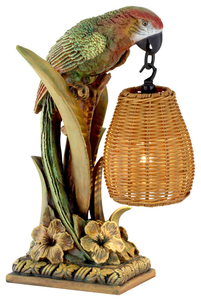 Parrot Paradise 1 Light Table Lamp in Multicolor Tropical Table