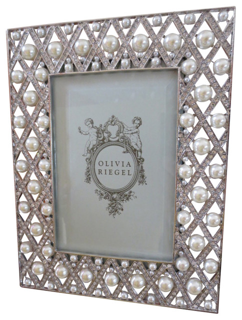 Olivia Riegel Pegeen Swarovski Crystal And Pearl 4x6 Photo Frame