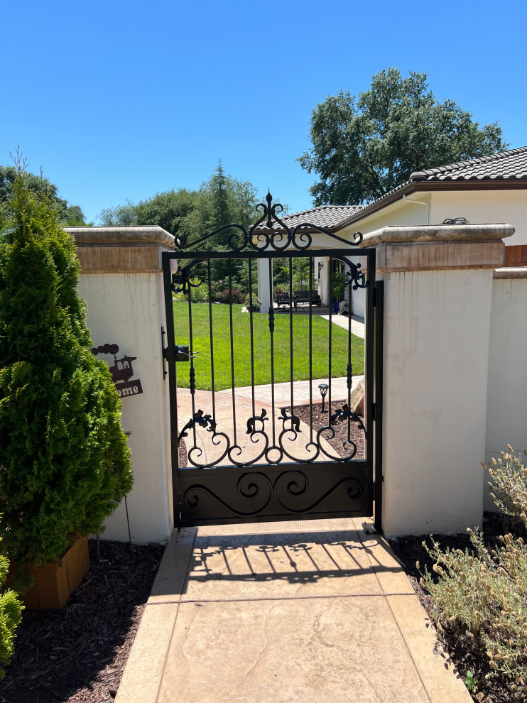 Facia, Gutters, Wrought iron fence and Door