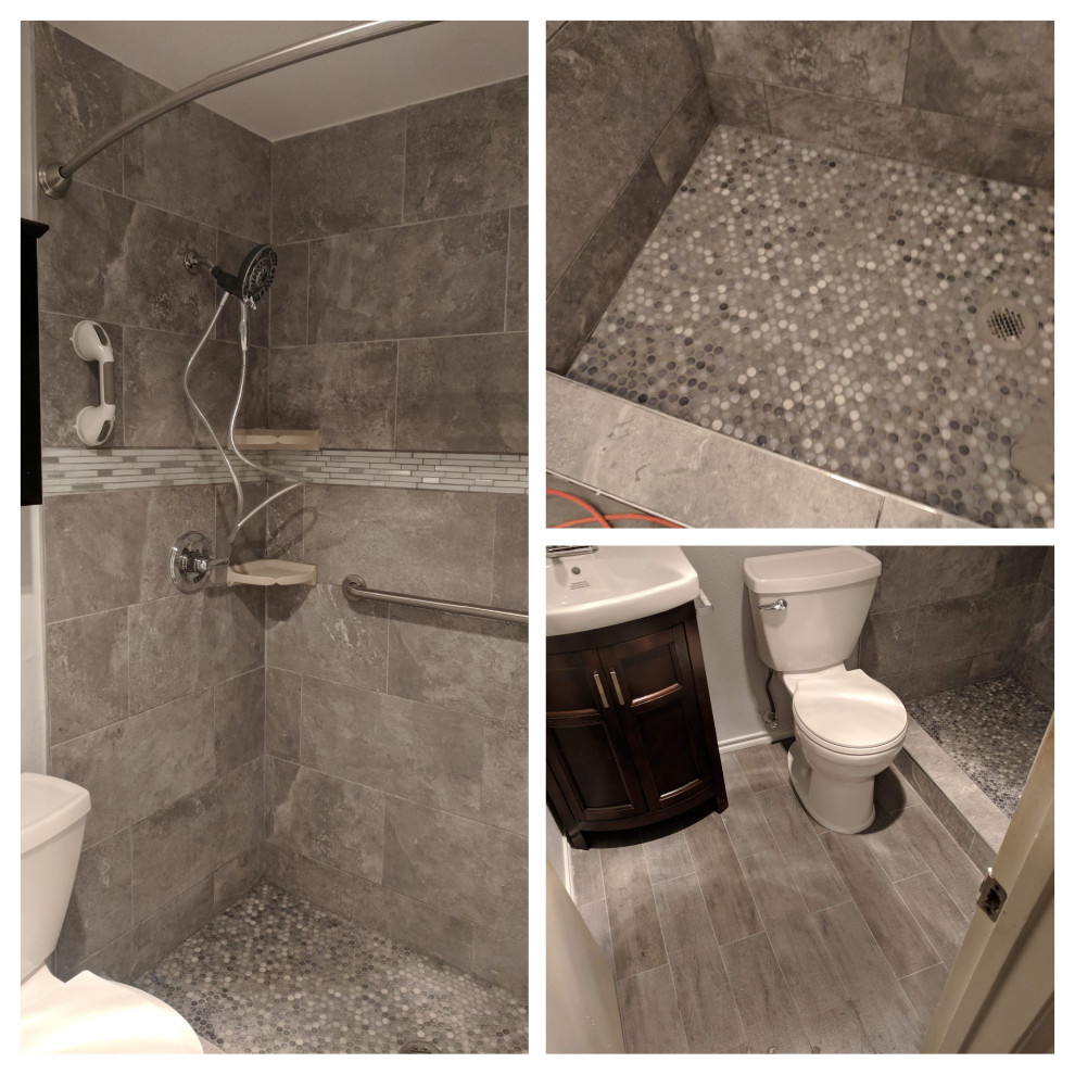 Tub shower conversion to handicap accessible.