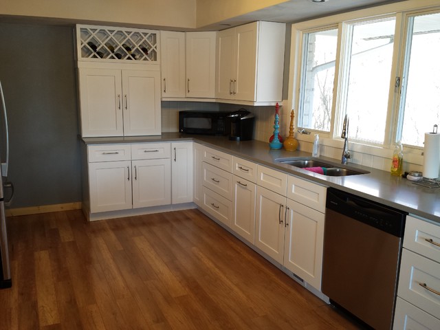 White Shaker Cabinets and Concerto Quartz Countertops ...