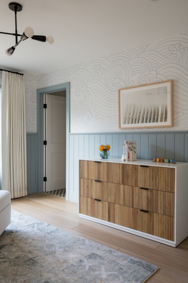 Example of a transitional nursery design in Los Angeles