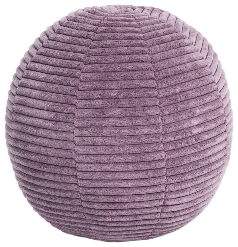 Sorra Home Purple Soft Corduroy Indoor Ball Pillow, 10" Diameter
