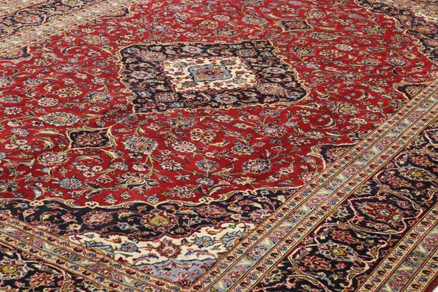 Kashan Rug Persian Rug 12 8 X9 5 Hand Knotted Classic Traditional Area Rugs By Nain Trading Llc