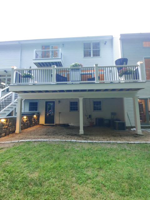 Big Backyard Second Story Deck contemporary-terrace