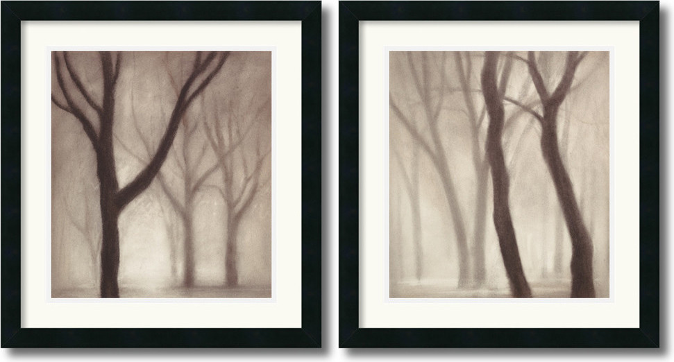 Framed Art Print 'Forest  - set of 2' by Gretchen Hess, Outer Size 20"x22" Each