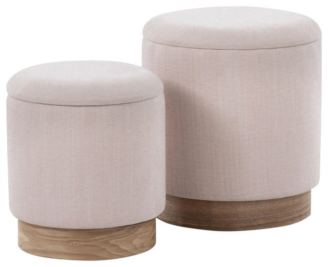 Marla Nesting Ottoman Set Transitional Footstools And Ottomans by