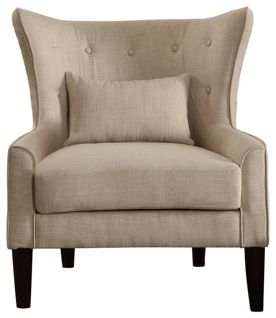 wing back chair beige