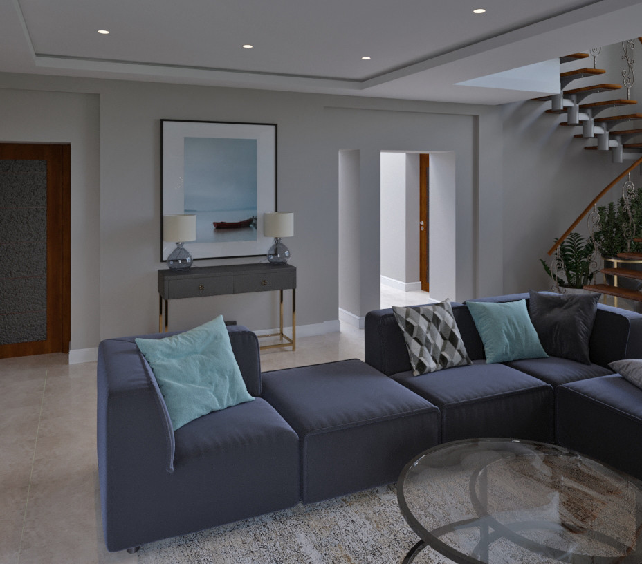 Гостиная-столовая в загородном доме