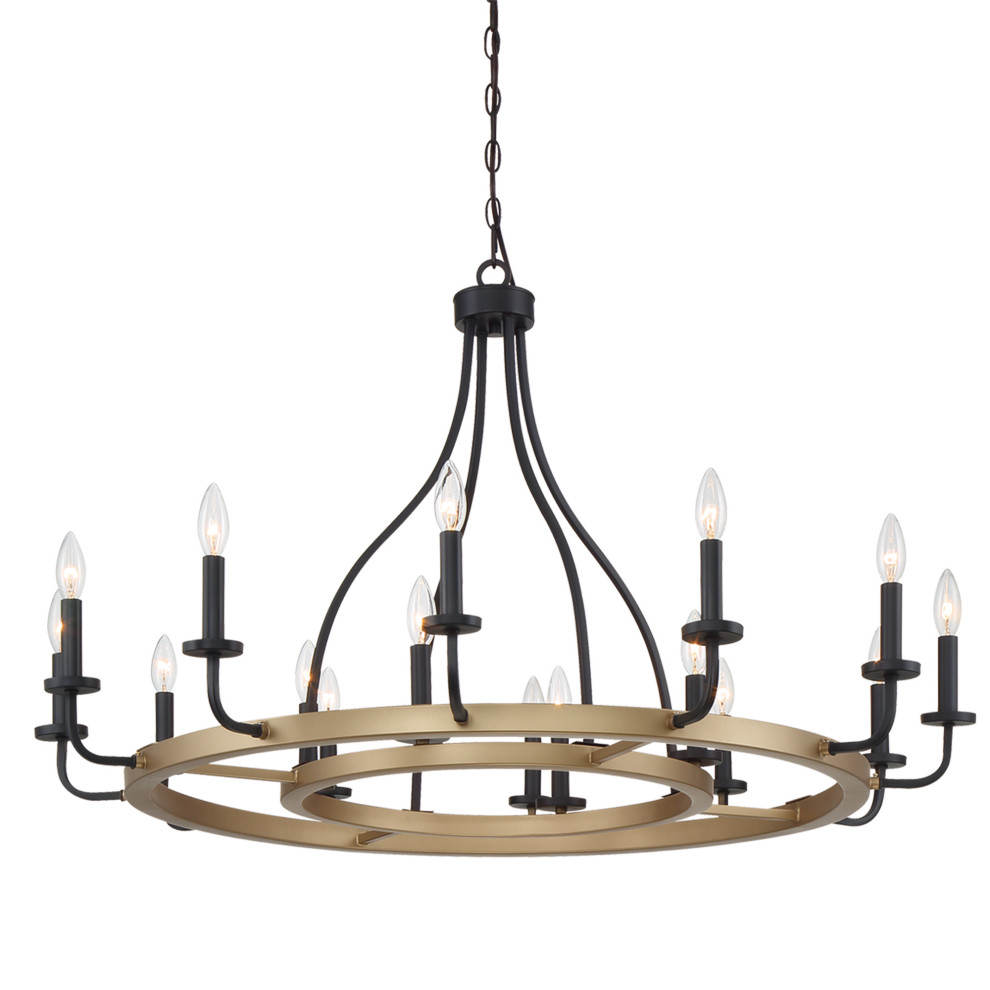 16Light Candle Style Wagon Wheel Chandelier Transitional