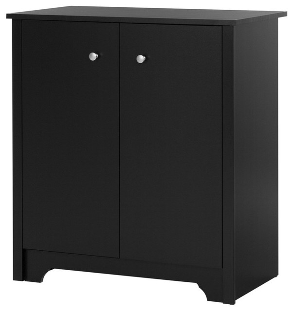 South Shore Vito Small 2Door Storage Pure Black Transitional Storage by