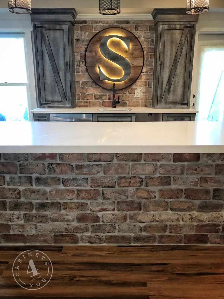 Mountain style basement photo in Atlanta
