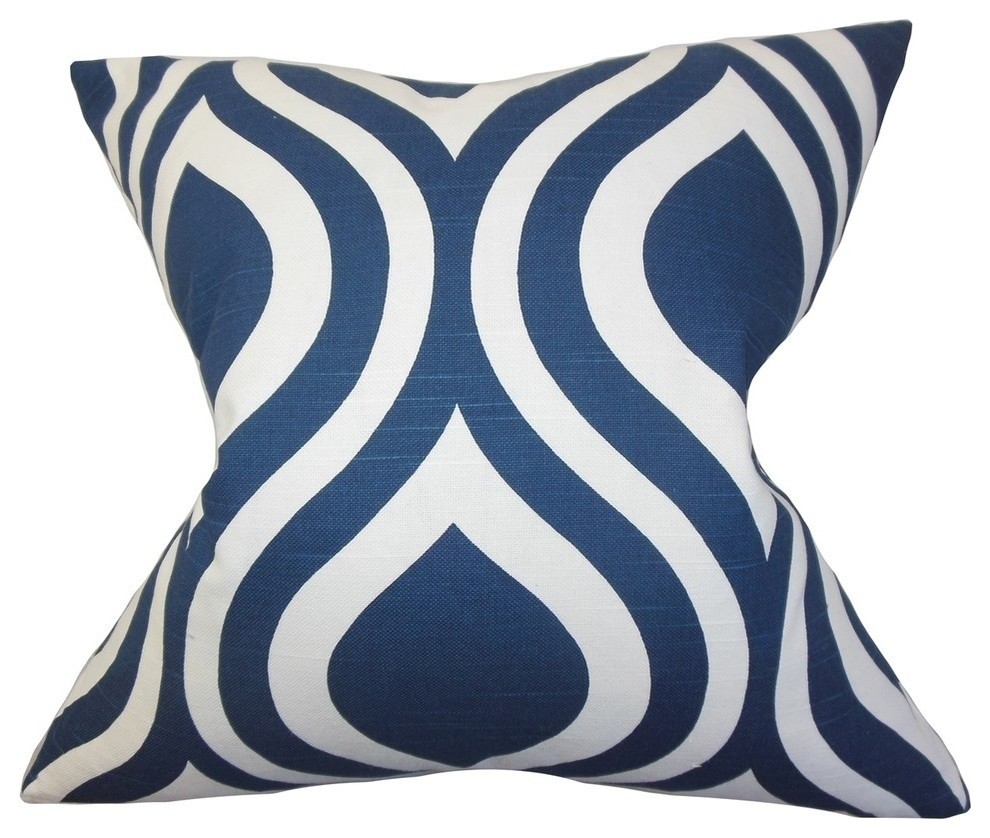 Larch Geometric Pillow Navy Blue 20"x20"
