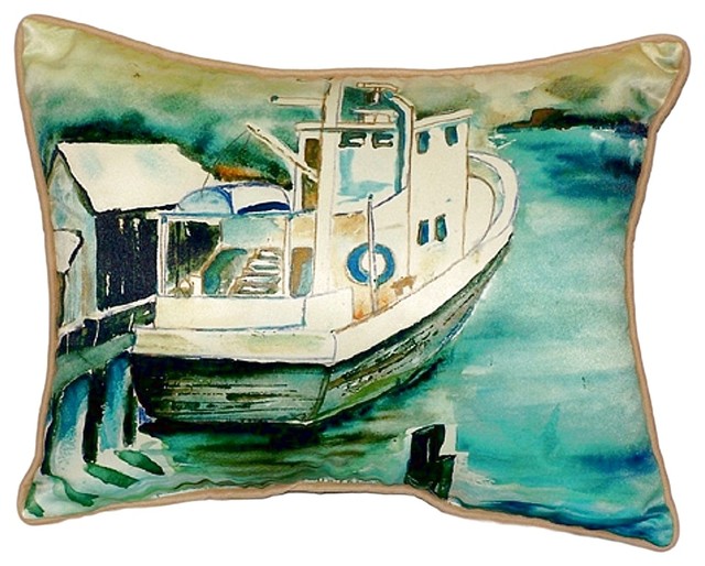 Oyster Boat Indoor Outdoor Pillow Beach Style Outdoor Cushions
