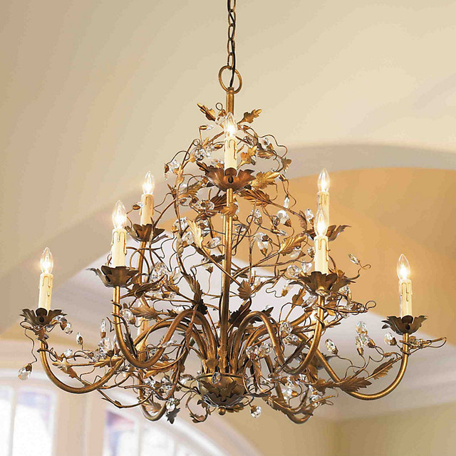 9 Arm Grande Claire Chandelier Etruscan Gold Traditional 9 Arm Grande Claire Chandelier Etruscan Gold