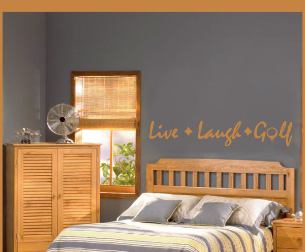 Live Laugh Golf Vinyl Wall Decal go001livelaughv, Gray, 18 in.