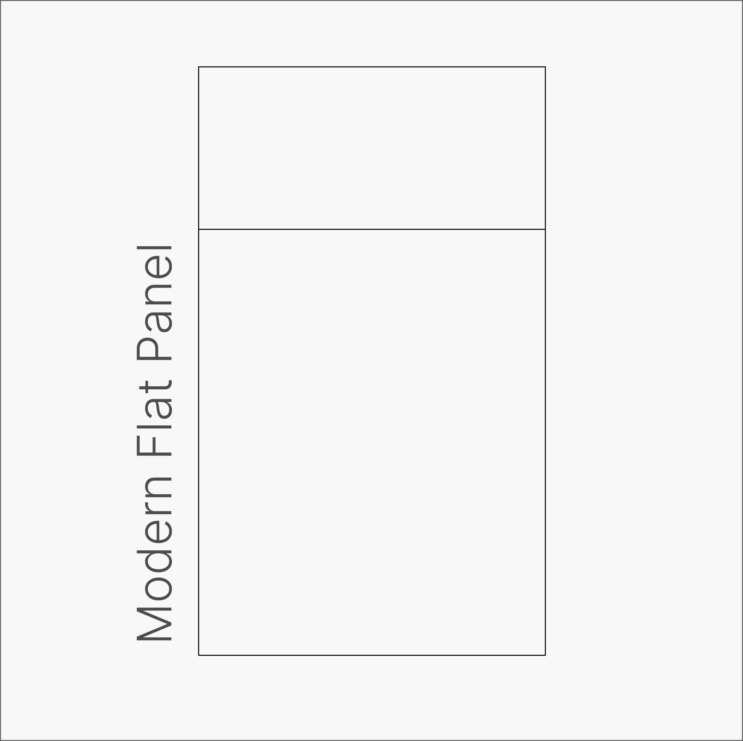Modern Flat Panel door style outline drawing showing minimalist cabinet door with flush surface