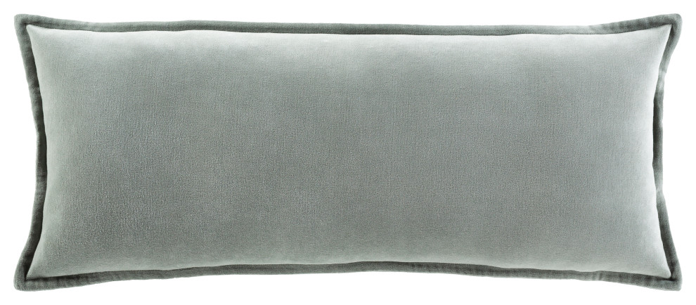 Cotton Velvet CV-031 Pillow Cover, Sea Foam, 12"x30", Pillow Cover Only