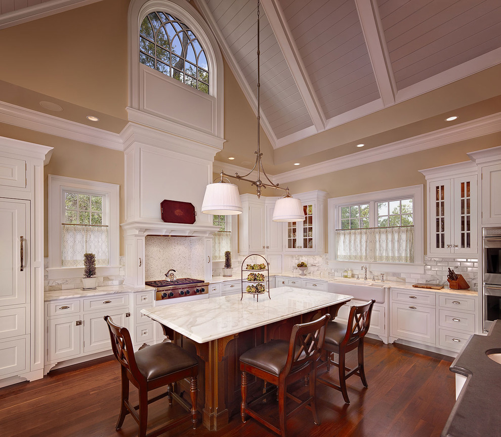 Photo of a traditional kitchen in Charleston with a farmhouse sink.