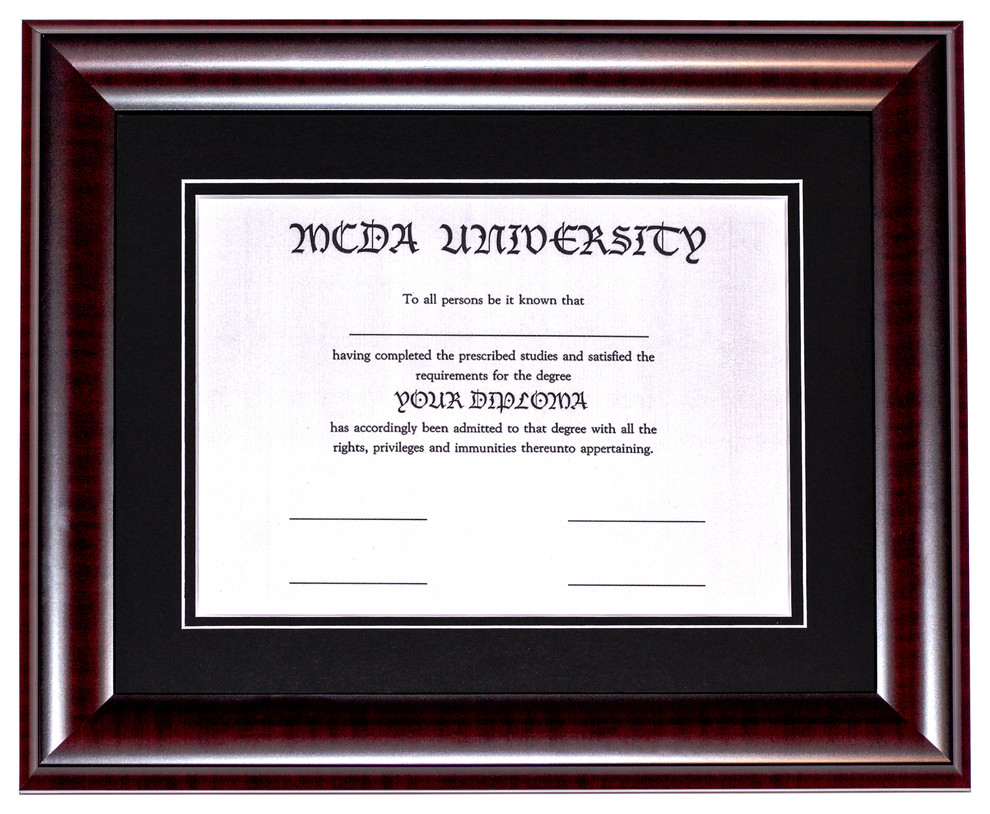 Diploma Frame with Double Mat, 8.5"x11” Diploma Transitional