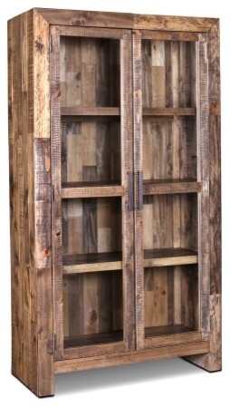 Fulton Solid Wood Bookcase Rustic, Solid Wood Bookcases