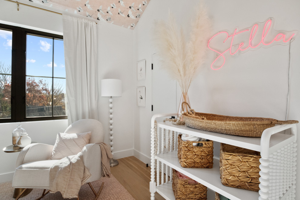 Dani Austin Nursery Project - Modern rocking chair steals the show in this shot!