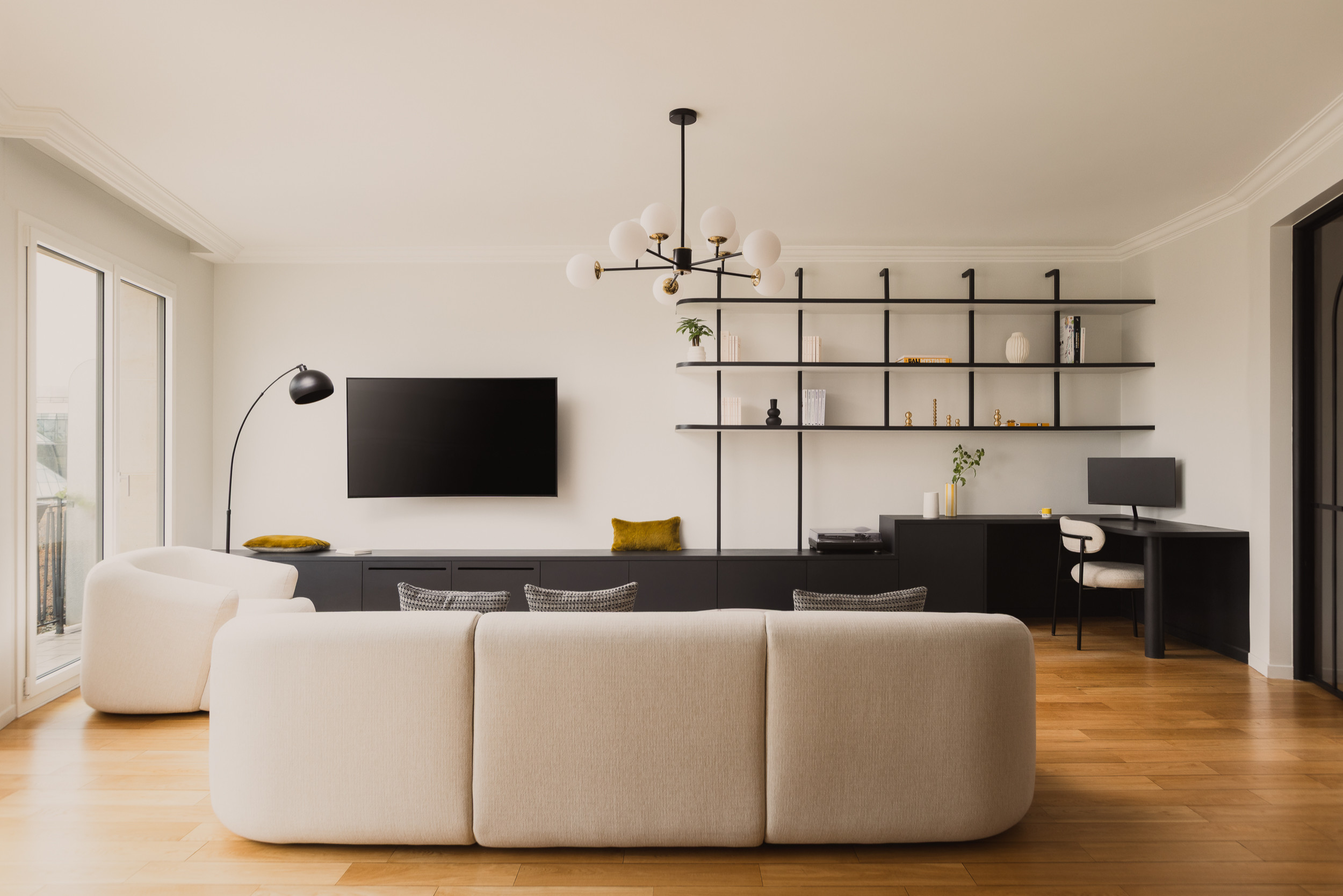 Circulations, courbes et nouvelle respiration pour ce 105m2