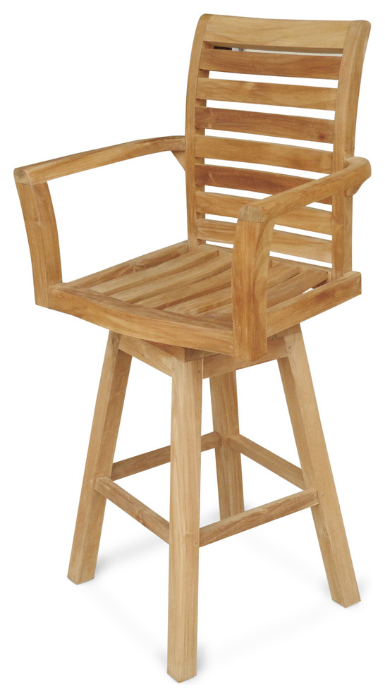 The St. Moritz Grade A Teak Swivel Bar Chair Craftsman Outdoor Bar Stools And Counter Stools