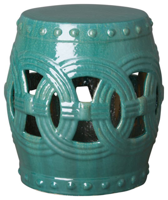 Teal Eternity Garden Stool Contemporary Accent And Garden Stools