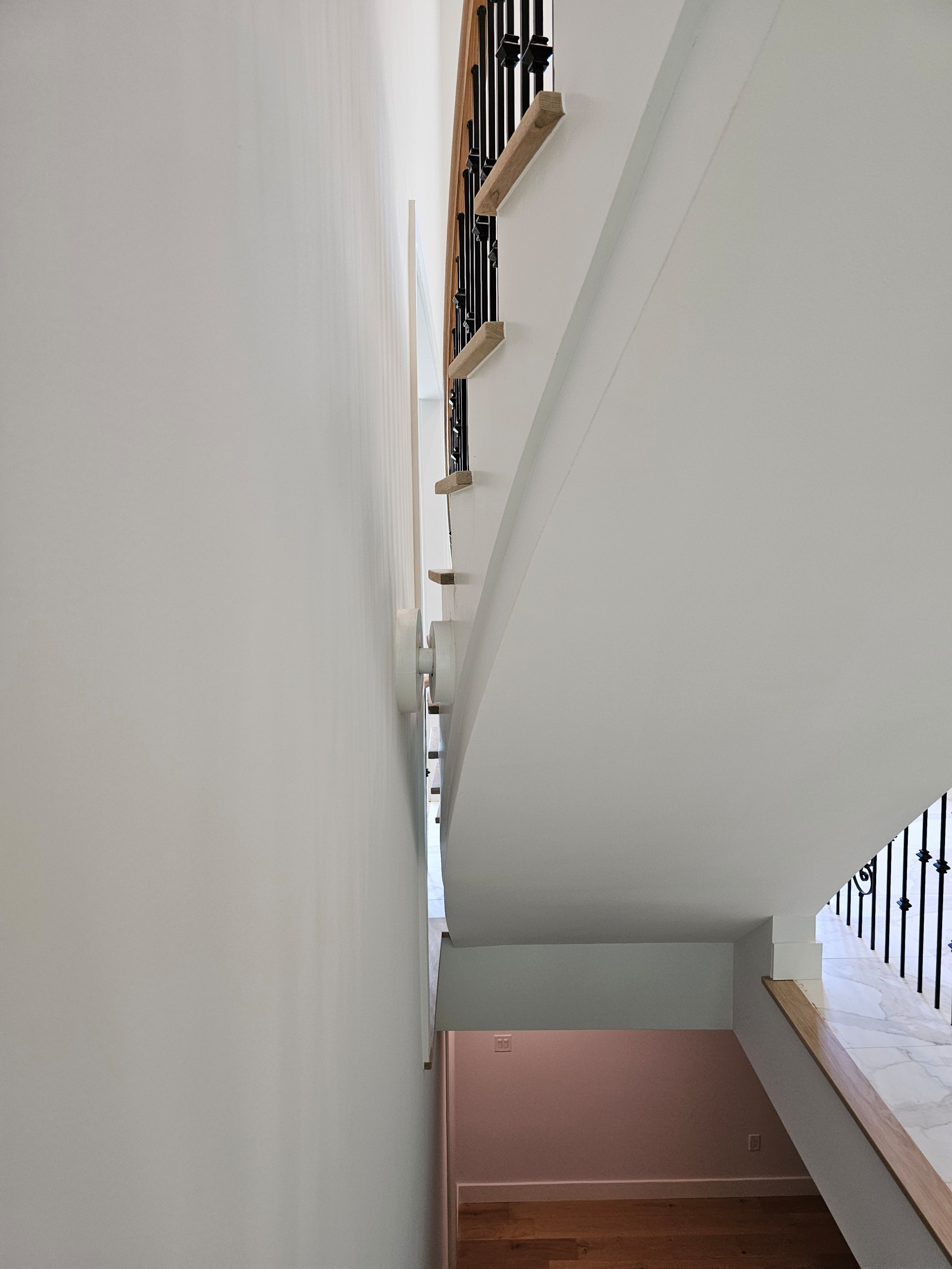 120_Luxurious White Oak Stair with Iron Balusters, Great Falls, 22066