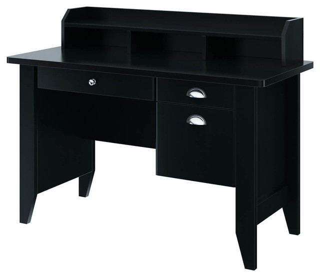 Dudleyville Computer Desk With Hutch, Black Desk With Hutch And Drawers